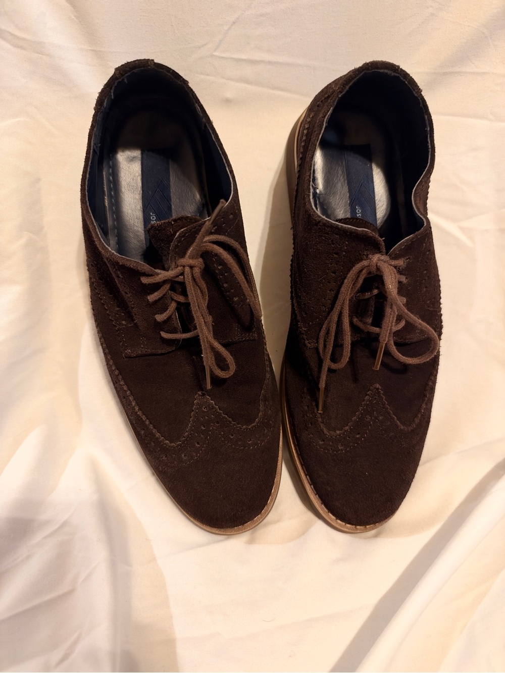 Joseph Abboud Brown Suede Wingtip Derby Shoes